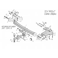 Фаркоп MITSUBISHI OUTLANDER 2012-2021 (квадрат 50*50)