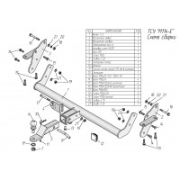 Фаркоп MITSUBISHI PAJERO (III- IV) (V60 / V80) 2000- (квадрат 50*50)