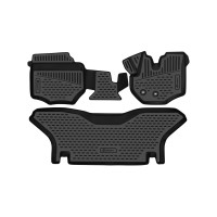 Коврики 3D в салон TOYOTA Hiace (H200 Рестайлинг) 2010 -, минивэн, правый руль, узкая кабина, 2 ряда, 3 шт. (полиуретан) / Тойота Хайс