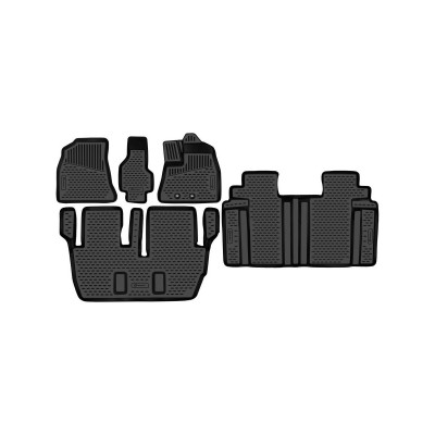 Коврики 3D в салон Toyota Voxy/Noah 3 R80 2014 -, правый руль, 3 ряда, 8 мест, 5 шт. (полиуретан) / Тойота Вокси