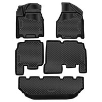 Коврики 3D в салон подходят для, CHRYSLER Pacifica 2017-2018, 2019-, Мв., не Гибрид, 7-passenger bucket seating, 5шт. / Крайслер Пацифика