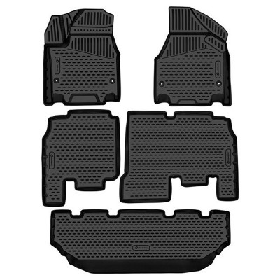 Коврики 3D в салон подходят для, CHRYSLER Pacifica 2017-2018, 2019-, Мв., не Гибрид, 7-passenger bucket seating, 5шт. / Крайслер Пацифика