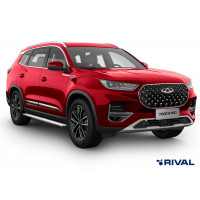 Пороги Подножки Chery Tiggo 7 2019- / 7 Pro 2020- / Tiggo 8 2020- / Exeed LX 2022 / 7L 2024 - стиль "Slim Silver"
