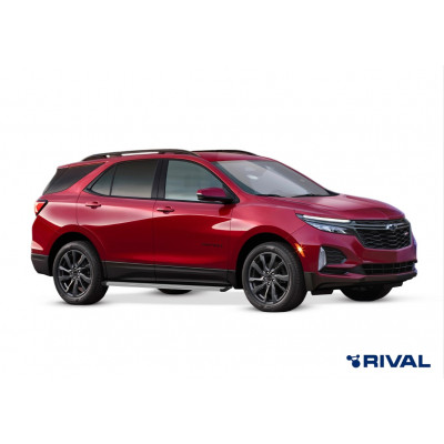 Пороги Подножки для Chevrolet Equinox, 2020- стиль "Slim Silver"