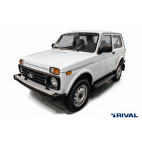 Пороги Подножки Lada Нива 3D 1977- / Нива Urban 3D 2016- стиль "Slim Black"