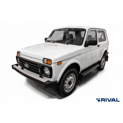 Пороги Подножки Lada Нива 3D 1977- / Нива Urban 3D 2016- стиль "Slim Black"