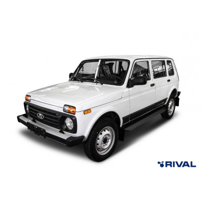 Пороги Подножки Lada Нива 5D 1977- / Нива Urban 5D 2016- стиль "Slim Black"