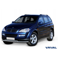 Пороги Подножки Ssang Yong Kyron 2007-2016 стиль "Slim Black"