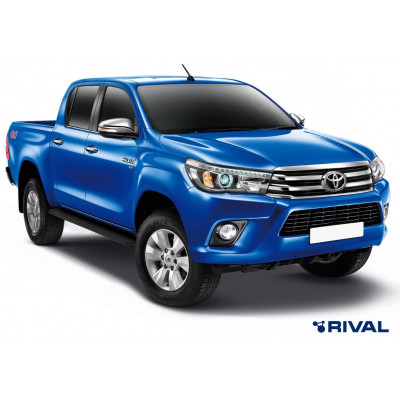 Пороги Подножки Toyota Hilux 2015- стиль "Slim Black"