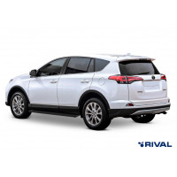 Пороги Подножки Toyota Rav 4 2013-2019 стиль "Slim Black"