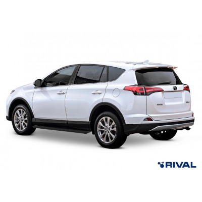 Пороги Подножки Toyota Rav 4 2013-2019 стиль "Slim Black"