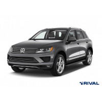 Пороги Подножки Audi Q7 2009-2015 / Volkswagen Touareg 2010-2018 стиль "Slim Black"
