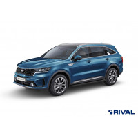 Пороги Подножки Kia Sorento 2020- стиль "Slim Black" Пороги Подножки Kia Sorento 2020- стиль "Slim Black"