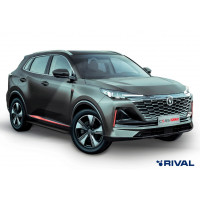 Пороги Подножки Changan CS55 Plus 2021-/UNI-S 2024- стиль "Slim Black"