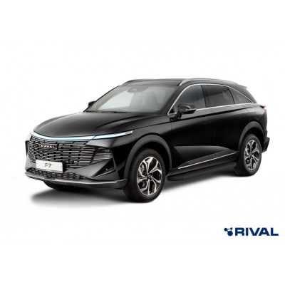 Пороги Подножки Haval F7 II 2024-н.в стиль "Premium-Black"
