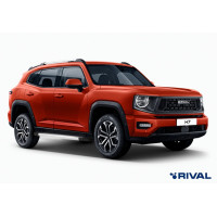 Пороги Подножки Haval H7 II 2023-н.в стиль "Silver"