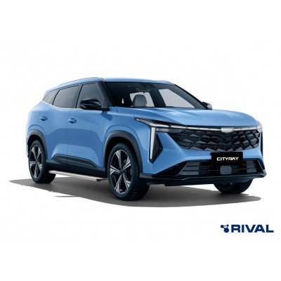 Пороги Подножки Geely Cityray (2024-) стиль "Slim Silver"