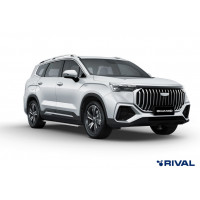 Пороги Подножки Geely Okavango (2024-) стиль "Slim Silver"