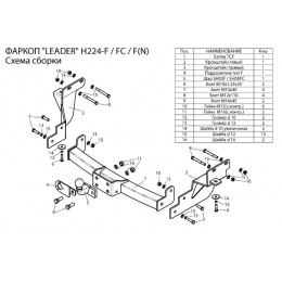 Фаркоп HYUNDAI SANTA FE (DM) 2012-2018 / KIA SORENTO 4 (XM FL) 2012-2018 (усиленный) +электрика