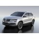 Пороги Подножки для Skoda Karoq 2020-/ Volkswagen Taos 2021- стиль "Premium-Black"